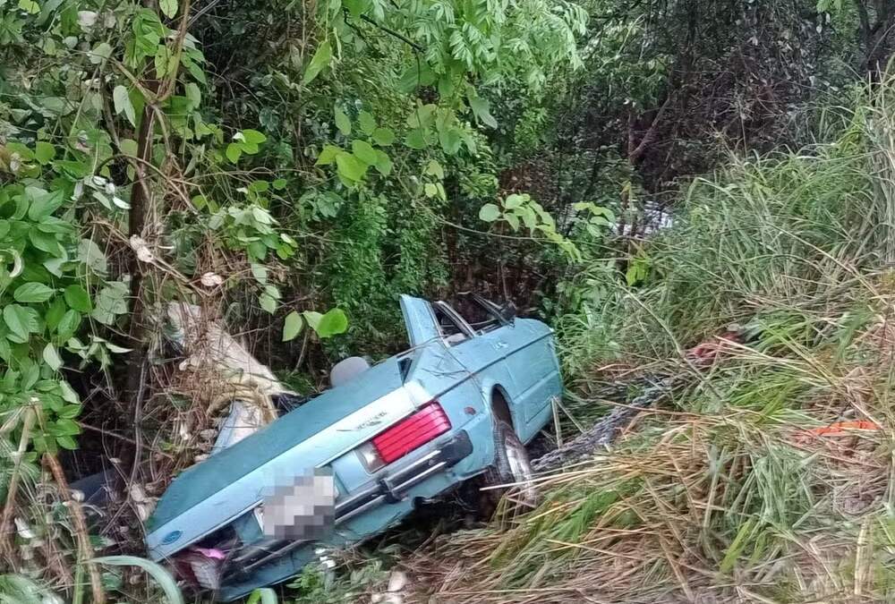 Carros atingidos por caminhão caem em ribanceira na BR-262