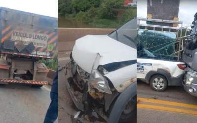 Vídeo: Engavetamento com três veículos interdita a MG-050, em Itaúna