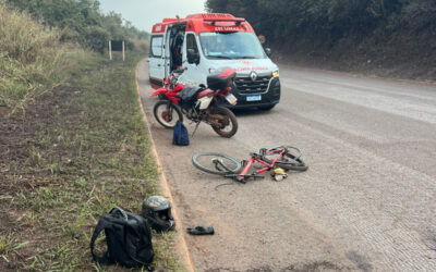 Ciclista fica ferido em colisão com motocicleta na MG-431, em Itaúna